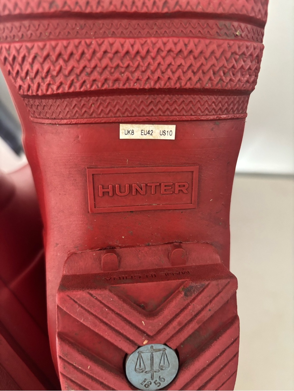 Hunter Women's Original Tall Rain Boots - Military Red Size 10 - Picture 9 of 9